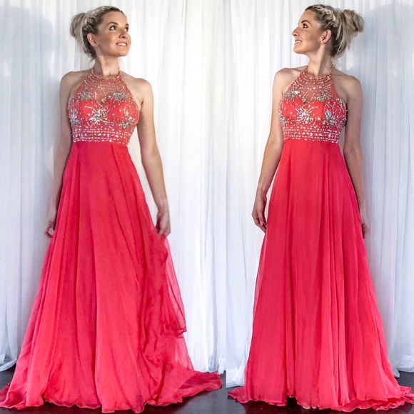 Coral Homecoming Pageant Prom Dress - Picture 4 of 8